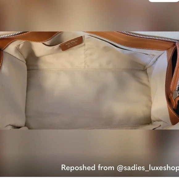 Salvatore Ferragamo Cream and Tan Tote Bag - Picture 8 of 13